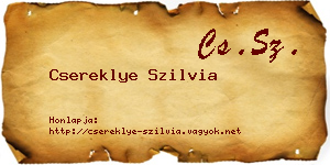 Csereklye Szilvia névjegykártya