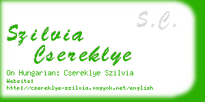 szilvia csereklye business card